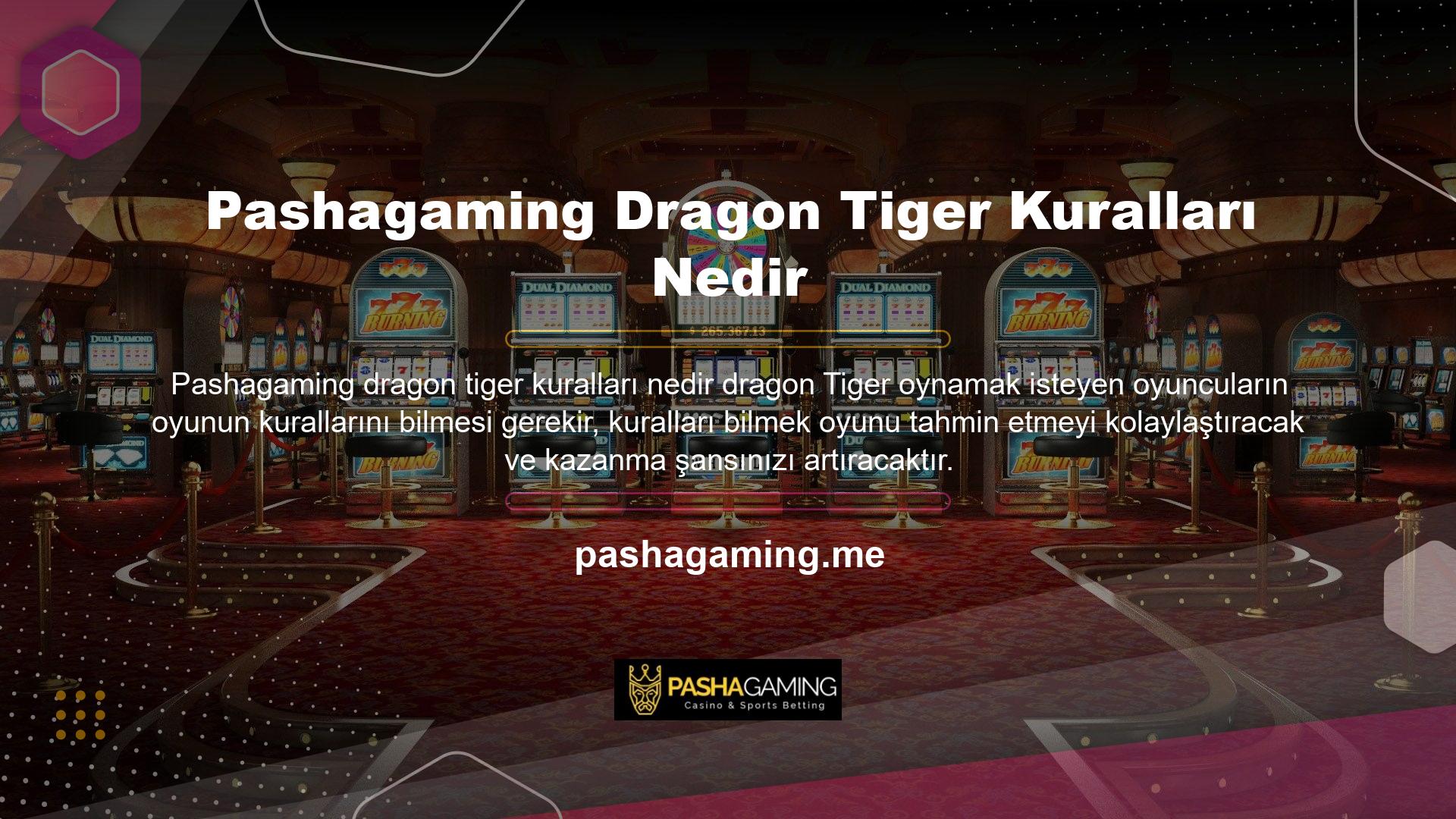 Dragon and Tiger oyununun kuralları şu şekildedir:

	İlk kart her zaman Fang Dragon'a dağıtılır