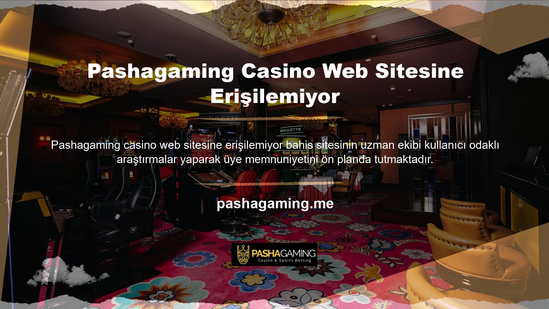 Casino web sitesi Pashagaming Casinoya erişilemiyor
